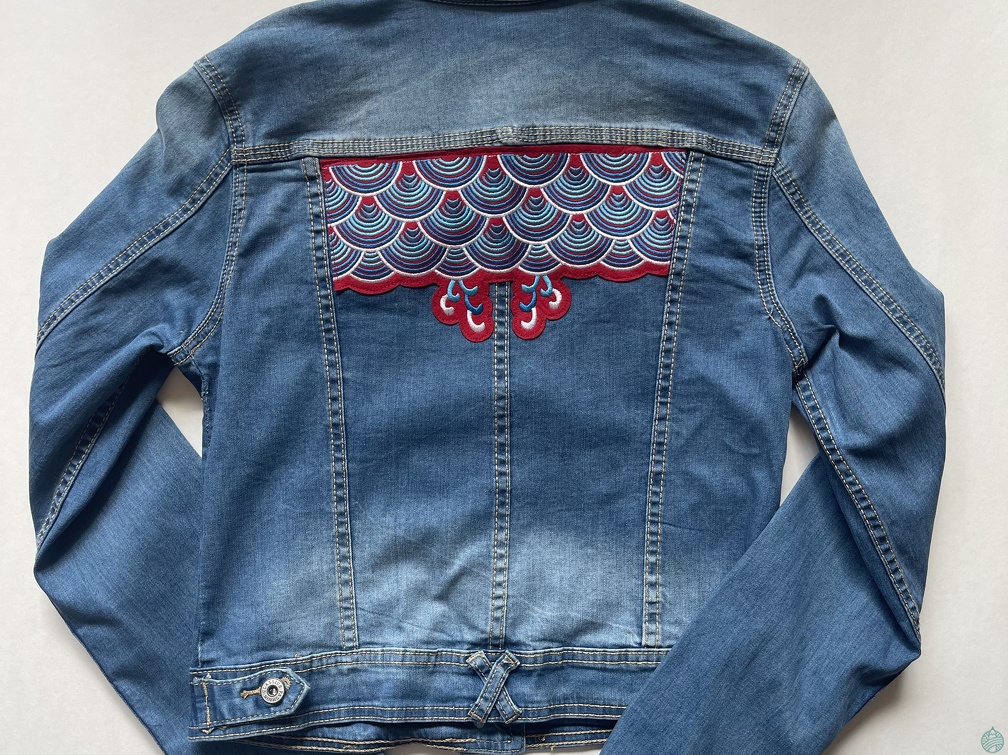 veste jean bleu japonisante