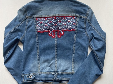 veste jean bleu japonisante