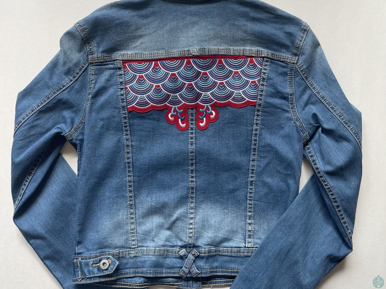 veste jean bleu japonisante